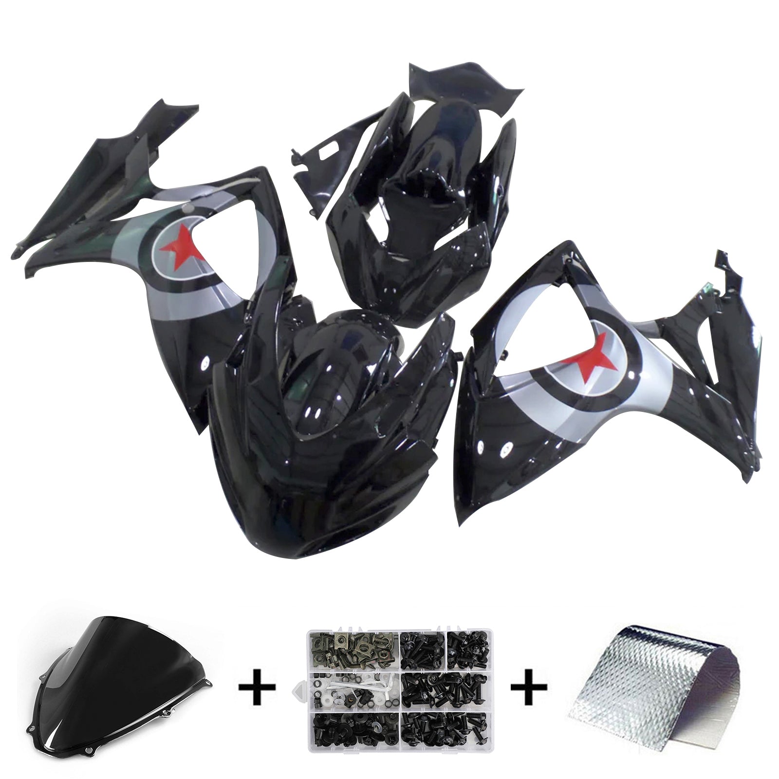 Amotopart Suzuki GSXR 600/750 2006-2007 K6 Fairing Kit Bodywork Plastic ABS