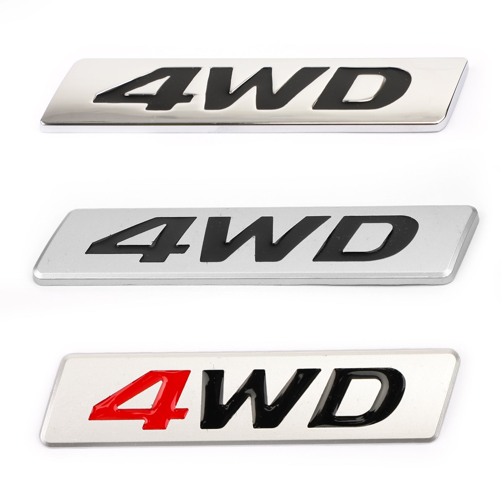 Nuevo emblema de metal 4WD para guardabarros de coche, insignia para portón trasero, pegatinas, pegatina 4WD 4X4 SUV genérico