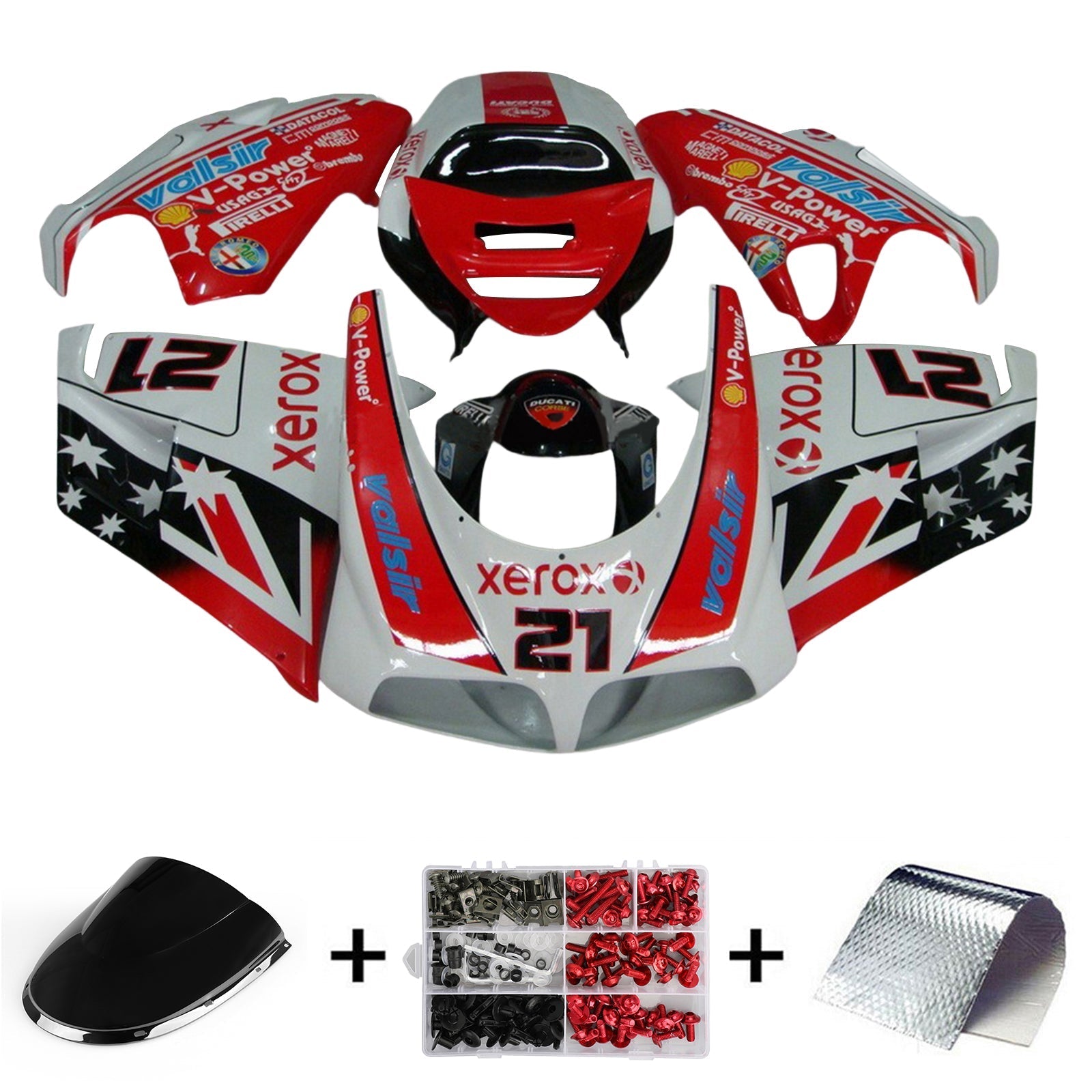 Amotopart Ducati 996 748 1996-2002 Fairing Kit Bodywork ABS