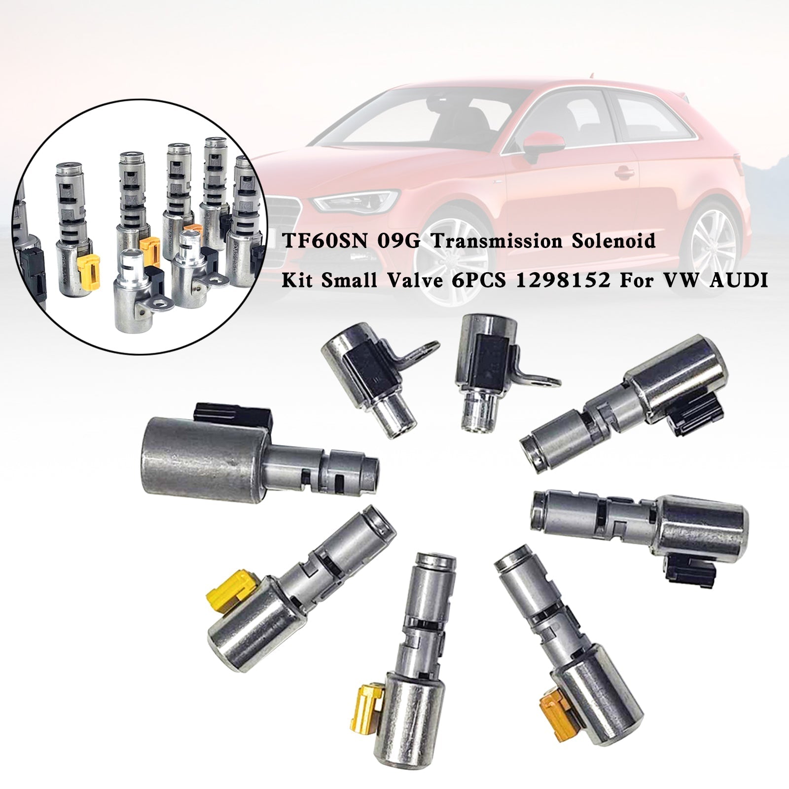 Audi TT 2003-2008 6 Speed F/AWD L4 1.8L 2.0L 3.2L TF60SN 09G Transmission Solenoid Kit Small Valve 8PCS 1298152