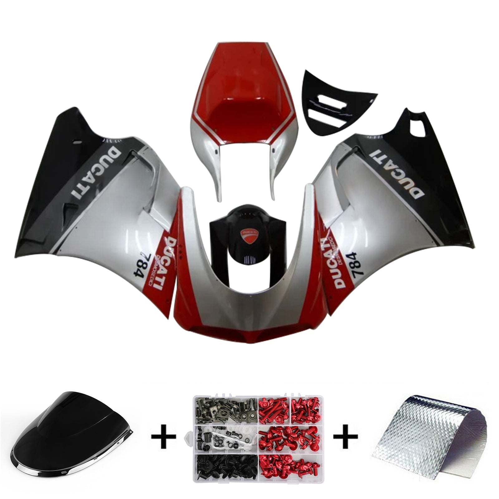 Amotopart Ducati 996 748 1996-2002 Fairing Kit Bodywork ABS