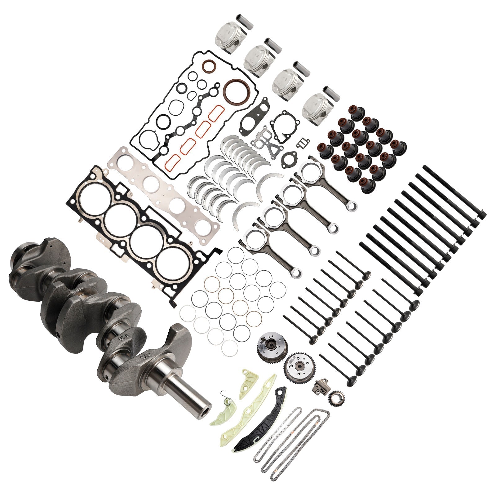 G4KD 2.0L Engine Overhaul Rebuild Kit Crankshaft Rods Timing Kit for Hyundai KIA