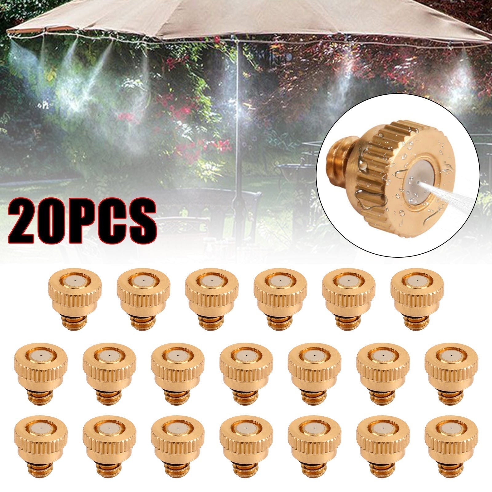 20/50PCS Brass Misting Nozzles Water Mister Sprinkle For Cooling System 0.012"