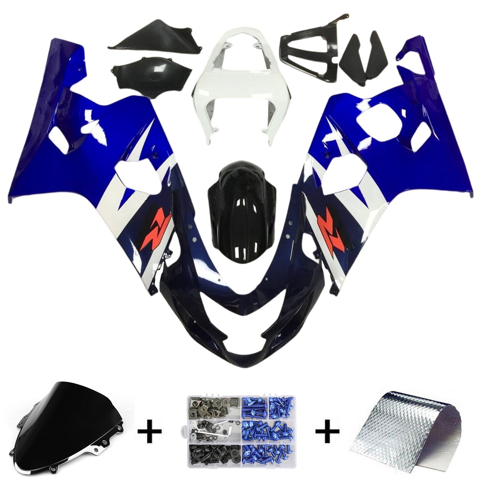 Amotopart Suzuki GSXR 600/750 2004-2005 K4 Fairing Kit Bodywork Plastic ABS