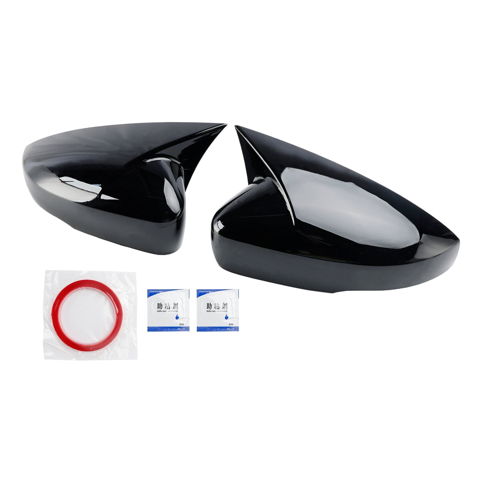 Gloss Black Wing Door Mirror Cover Caps for Left + Right VW Polo MK5 09-17