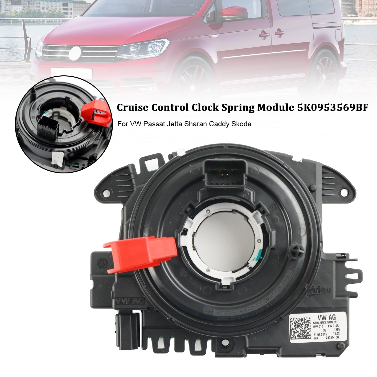 5K0953569BF VW Sharan Syncro 4motion 2016-2023 Cruise Control Clock Spring Module  5K0953569BC